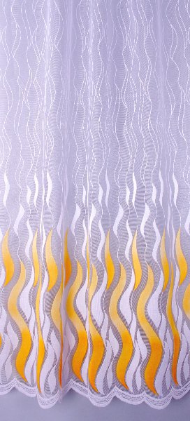 Záclona sklenená vlna - žltá, veľkosť: výška 120 cm