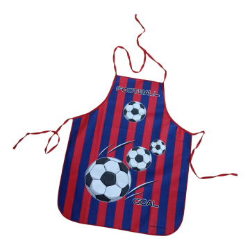 Detská zástera s červeným futbalovým motívom