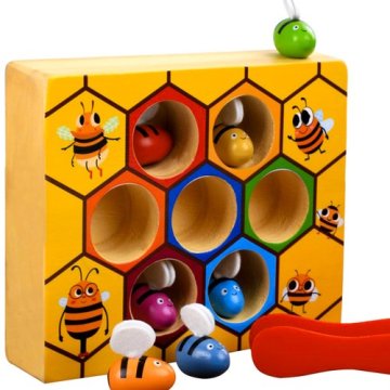 Drevená hra na výučbu farieb - Včielky