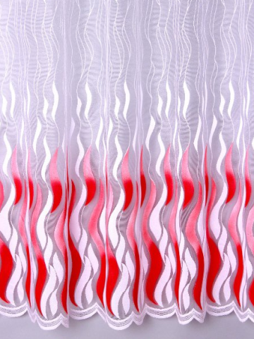 Záclona sklenená červená vlna veľkosť: výška 250cm