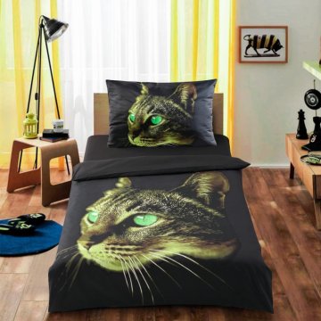 3D obliečky Apex - Zelená mačka