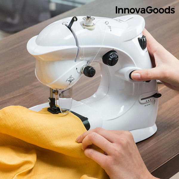 Kompaktný Šijací Stroj InnovaGoods 6 V 1000 mA Biely Kompaktný Šijací Stroj InnovaGoods 6 V 1000 mA Biely
